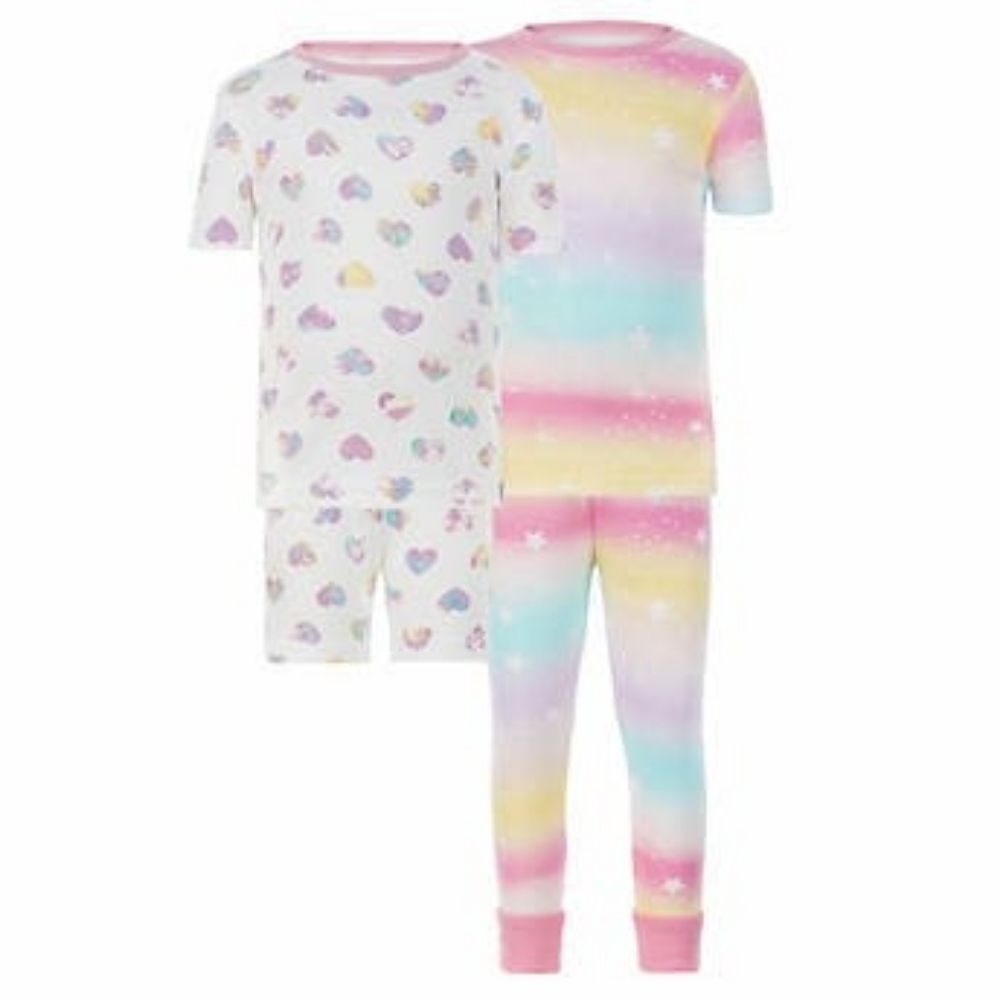 Kirkland Signature Kids' 4-piece Cotton PJ Set Hearts - Picture 8 of 12